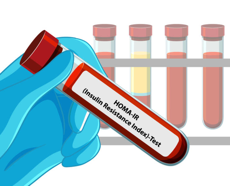 Vector of blood test tubes and gloved hand